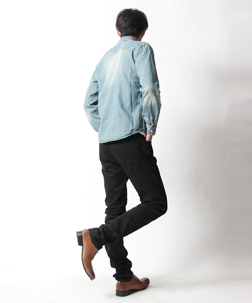 Rocky Monroe（ロッキーモンロー）の「カラーストレッチ無地スキニーパンツ（チノパンツ・メンズ・ホワイト/ピンク/チャコール/ミント/ネイビー/グレー/カーキ/ワイン/ブラック/ブルー/レッド/ベージュ・L/M/LL）」の15枚目の写真