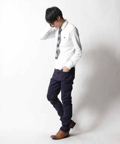 Rocky Monroe（ロッキーモンロー）の「カラーストレッチ無地スキニーパンツ（チノパンツ・メンズ・ホワイト/ピンク/チャコール/ミント/ネイビー/グレー/カーキ/ワイン/ブラック/ブルー/レッド/ベージュ・L/M/LL）」の19枚目の写真