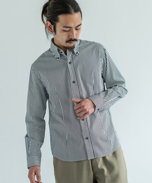 Rocky Monroe(ロッキーモンロー)の「日本製 デュエボタンダウン ポプリンシャツ(シャツ/ブラウス・メンズ・ライトピンク/ライトブルー/ブルー系その他/グリーン系その他/ホワイト/レッド/ネイビー/ブルー/ブラック系その他/ブラック/レッド系その他/アクア/ライトグレー/ワイン/マスタード/ベージュ/カーキ/ブラウン/オレンジ/スモークピンク・L/LL/M/3L)」の3枚目の写真