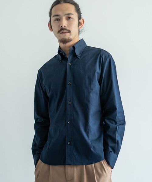Rocky Monroe(ロッキーモンロー)の「日本製 デュエボタンダウン ポプリンシャツ(シャツ/ブラウス・メンズ・ライトピンク/ライトブルー/ブルー系その他/グリーン系その他/ホワイト/レッド/ネイビー/ブルー/ブラック系その他/ブラック/レッド系その他/アクア/ライトグレー/ワイン/マスタード/ベージュ/カーキ/ブラウン/オレンジ/スモークピンク・L/LL/M/3L)」の10枚目の写真