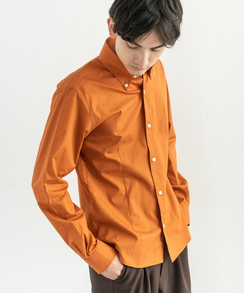 Rocky Monroe(ロッキーモンロー)の「日本製 デュエボタンダウン ポプリンシャツ(シャツ/ブラウス・メンズ・ライトピンク/ライトブルー/ブルー系その他/グリーン系その他/ホワイト/レッド/ネイビー/ブルー/ブラック系その他/ブラック/レッド系その他/アクア/ライトグレー/ワイン/マスタード/ベージュ/カーキ/ブラウン/オレンジ/スモークピンク・L/LL/M/3L)」の20枚目の写真