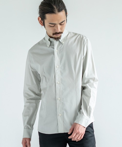 Rocky Monroe(ロッキーモンロー)の「日本製 デュエボタンダウン ポプリンシャツ(シャツ/ブラウス・メンズ・ライトピンク/ライトブルー/ブルー系その他/グリーン系その他/ホワイト/レッド/ネイビー/ブルー/ブラック系その他/ブラック/レッド系その他/アクア/ライトグレー/ワイン/マスタード/ベージュ/カーキ/ブラウン/オレンジ/スモークピンク・L/LL/M/3L)」の4枚目の写真