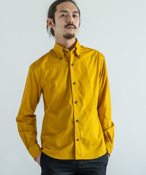 Rocky Monroe(ロッキーモンロー)の「日本製 デュエボタンダウン ポプリンシャツ(シャツ/ブラウス・メンズ・ライトピンク/ライトブルー/ブルー系その他/グリーン系その他/ホワイト/レッド/ネイビー/ブルー/ブラック系その他/ブラック/レッド系その他/アクア/ライトグレー/ワイン/マスタード/ベージュ/カーキ/ブラウン/オレンジ/スモークピンク・L/LL/M/3L)」の14枚目の写真