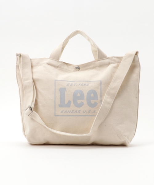 Lee(リー)の「LEE別注ショルダートートバッグ2(トートバッグ・レディース・ライトブルー/ネイビー/ホワイト/ブラック/オフホワイト/カーキ・FREE)」の2枚目の写真