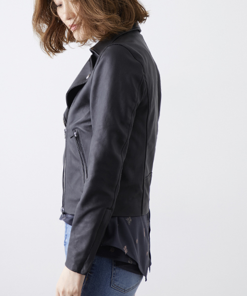 STUDIOUS（ステュディオス）の「MADE IN AOYAMA ラムレザーダブルライダースジャケット（ライダースジャケット・レディース・ブラック・0/1）」の6枚目の写真