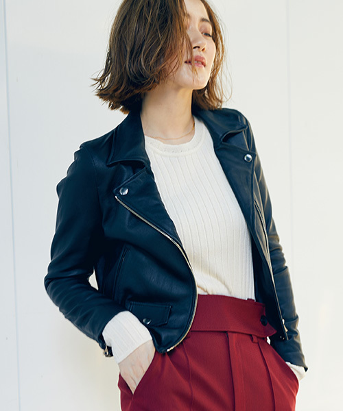 STUDIOUS（ステュディオス）の「MADE IN AOYAMA ラムレザーダブルライダースジャケット（ライダースジャケット・レディース・ブラック・0/1）」の15枚目の写真