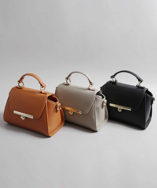 PLAIN CLOTHING（プレーンクロージング）の「フラップ2wayミニハンドバッグ（ショルダーバッグ・レディース・ブラック/キャメル/グレー・FREE）」の10枚目の写真