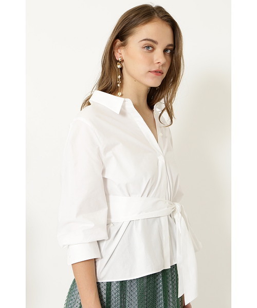 JILL STUART(ジルスチュアート)の「◆ジュリーペプラムスキッパーシャツ(シャツ/ブラウス・レディース・ブルー/ホワイト・MEDIUM/SMALL)」の2枚目の写真