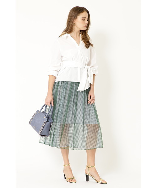 JILL STUART(ジルスチュアート)の「◆ジュリーペプラムスキッパーシャツ(シャツ/ブラウス・レディース・ブルー/ホワイト・MEDIUM/SMALL)」の3枚目の写真