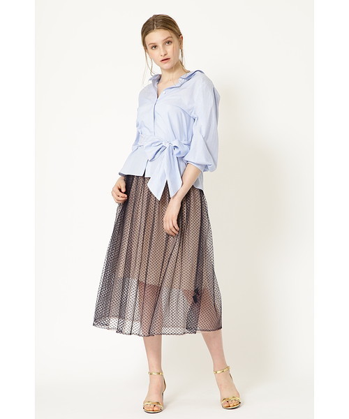 JILL STUART(ジルスチュアート)の「◆ジュリーペプラムスキッパーシャツ(シャツ/ブラウス・レディース・ブルー/ホワイト・MEDIUM/SMALL)」の10枚目の写真