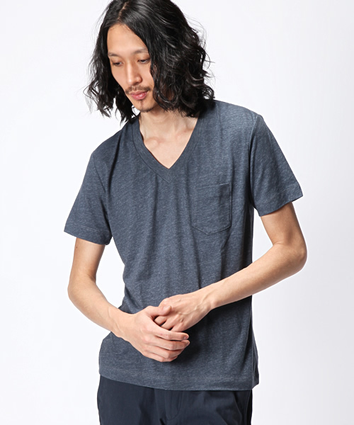 UNITED ARROWS（ユナイテッドアローズ）の「UA USA VネックSS†（mg1305uB) （mg1308uO) ◆（Tシャツ/カットソー・メンズ・グレー/ホワイト/ダークグレー/ライトグレー/ネイビー/ライトブルー・X-SMALL/SMALL/MEDIUM/LARGE/X-LARGE）」の6枚目の写真