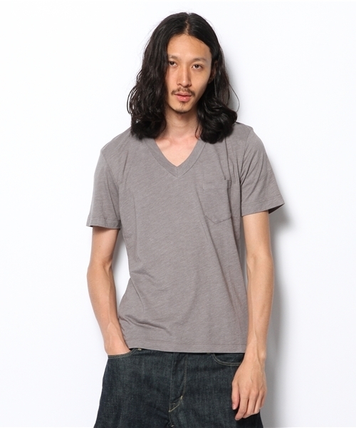 UNITED ARROWS（ユナイテッドアローズ）の「UA USA VネックSS†（mg1305uB) （mg1308uO) ◆（Tシャツ/カットソー・メンズ・グレー/ホワイト/ダークグレー/ライトグレー/ネイビー/ライトブルー・X-SMALL/SMALL/MEDIUM/LARGE/X-LARGE）」の3枚目の写真