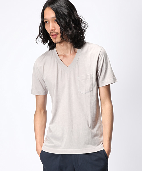 UNITED ARROWS（ユナイテッドアローズ）の「UA USA VネックSS†（mg1305uB) （mg1308uO) ◆（Tシャツ/カットソー・メンズ・グレー/ホワイト/ダークグレー/ライトグレー/ネイビー/ライトブルー・X-SMALL/SMALL/MEDIUM/LARGE/X-LARGE）」の2枚目の写真