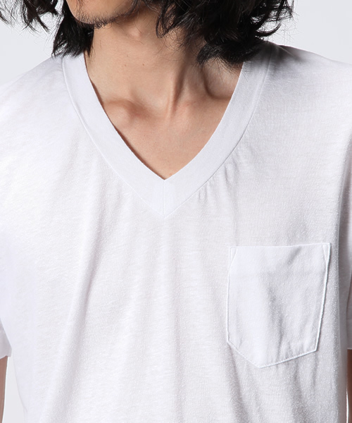 UNITED ARROWS（ユナイテッドアローズ）の「UA USA VネックSS†（mg1305uB) （mg1308uO) ◆（Tシャツ/カットソー・メンズ・グレー/ホワイト/ダークグレー/ライトグレー/ネイビー/ライトブルー・X-SMALL/SMALL/MEDIUM/LARGE/X-LARGE）」の7枚目の写真