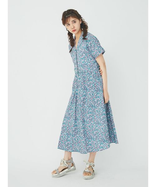 merry jenny（メリージェニー）の「flowerシャツマキシワンピース（ワンピース・レディース・イエロー/ネイビー・FREE）」の14枚目の写真