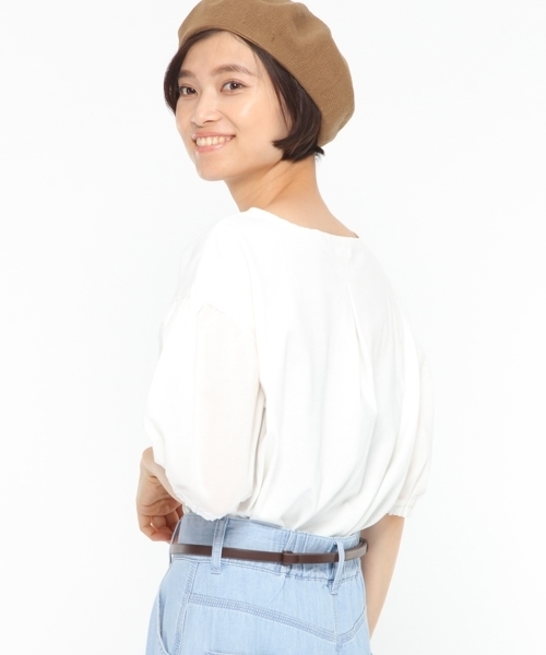 LAKOLE（ラコレ）の「ボリュームスリーブプルオーバー / LAKOLE（Tシャツ/カットソー・レディース・ブラック/オフホワイト/ピンク・MEDIUM/SMALL）」の2枚目の写真