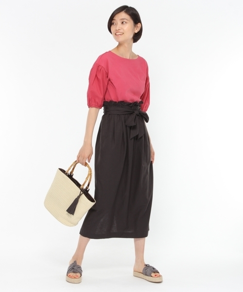 LAKOLE（ラコレ）の「ボリュームスリーブプルオーバー / LAKOLE（Tシャツ/カットソー・レディース・ブラック/オフホワイト/ピンク・MEDIUM/SMALL）」の6枚目の写真