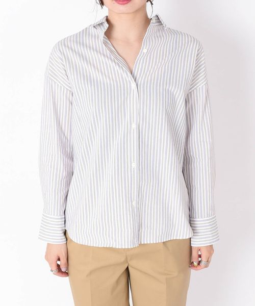 SHIPS(シップス)の「ビッグシャツ◇(シャツ/ブラウス・レディース・ライトホワイト/ベージュ/ラベンダー・ONE SIZE)」の8枚目の写真