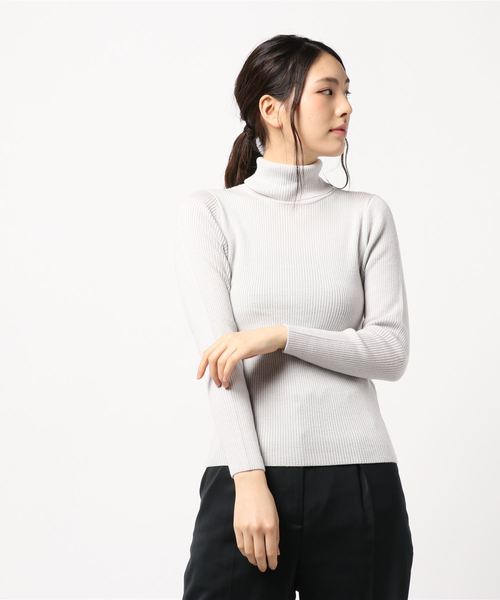 LOWRYS FARM（ローリーズファーム）の「リブタートルプルオーバー　816779（ニット/セーター・レディース・ライトグレー/ブラック/ブラウン/ホワイト×ブラック・MEDIUM/LARGE）」の17枚目の写真