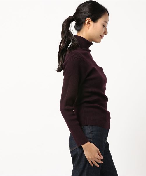 LOWRYS FARM（ローリーズファーム）の「リブタートルプルオーバー　816779（ニット/セーター・レディース・ライトグレー/ブラック/ブラウン/ホワイト×ブラック・MEDIUM/LARGE）」の5枚目の写真