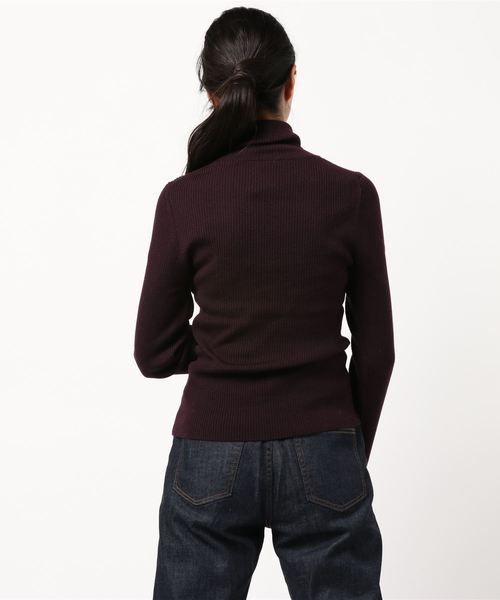 LOWRYS FARM（ローリーズファーム）の「リブタートルプルオーバー　816779（ニット/セーター・レディース・ライトグレー/ブラック/ブラウン/ホワイト×ブラック・MEDIUM/LARGE）」の8枚目の写真