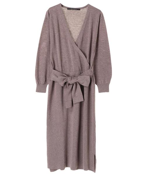 YECCA VECCA（イェッカヴェッカ）の「・カシュクールニットワンピース（ワンピース・レディース・パープル/ブラウン/グレー・FREE）」の5枚目の写真