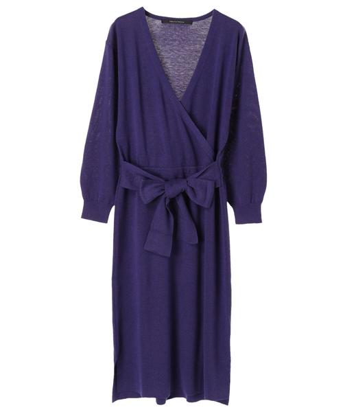 YECCA VECCA（イェッカヴェッカ）の「・カシュクールニットワンピース（ワンピース・レディース・パープル/ブラウン/グレー・FREE）」の13枚目の写真