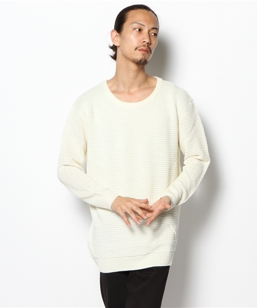 Lui's（ルイス）の「Lui's タック編みプルオーバーニット（ニット/セーター・メンズ・ブルー/オフホワイト/ブラック・FREE）」の12枚目の写真