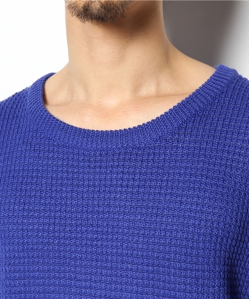 Lui's（ルイス）の「Lui's タック編みプルオーバーニット（ニット/セーター・メンズ・ブルー/オフホワイト/ブラック・FREE）」の10枚目の写真