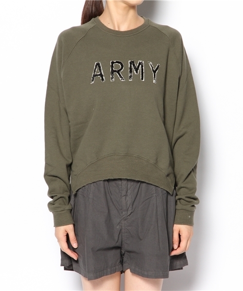 KBF(ケイビーエフ)の「KBF ARMYダメージスウェット(Tシャツ/カットソー・レディース・ホワイト/グレー/カーキ・ONE)」の13枚目の写真