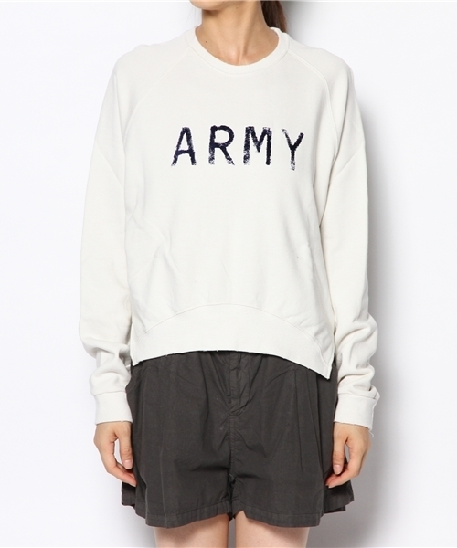 KBF(ケイビーエフ)の「KBF ARMYダメージスウェット(Tシャツ/カットソー・レディース・ホワイト/グレー/カーキ・ONE)」の11枚目の写真