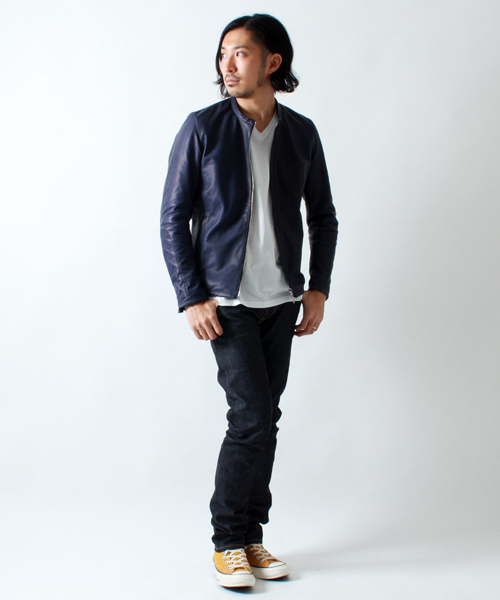 BEAMS（ビームス）の「○BEAMS / レザー スタンドカラー　（ブルゾン・メンズ・ブラック/ブラウン/ネイビー・SMALL/MEDIUM/LARGE/X-LARGE）」の15枚目の写真