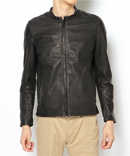 BEAMS（ビームス）の「○BEAMS / レザー スタンドカラー　（ブルゾン・メンズ・ブラック/ブラウン/ネイビー・SMALL/MEDIUM/LARGE/X-LARGE）」の16枚目の写真