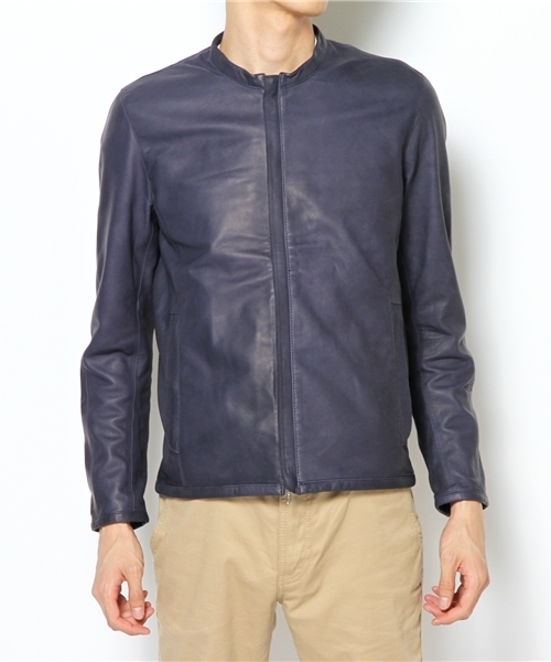 BEAMS（ビームス）の「○BEAMS / レザー スタンドカラー　（ブルゾン・メンズ・ブラック/ブラウン/ネイビー・SMALL/MEDIUM/LARGE/X-LARGE）」の18枚目の写真