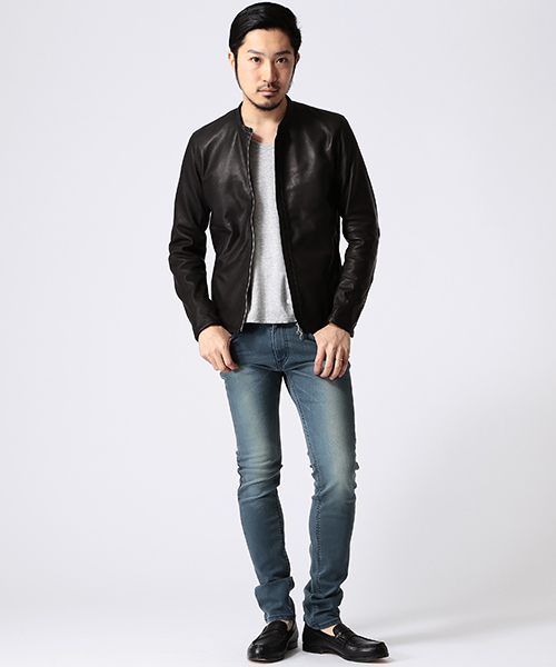 BEAMS（ビームス）の「○BEAMS / レザー スタンドカラー　（ブルゾン・メンズ・ブラック/ブラウン/ネイビー・SMALL/MEDIUM/LARGE/X-LARGE）」の19枚目の写真