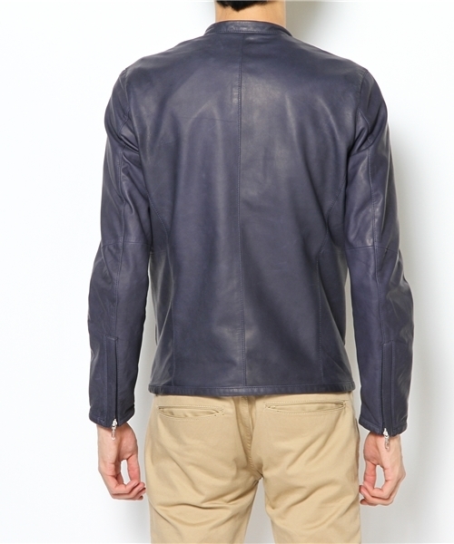 BEAMS（ビームス）の「○BEAMS / レザー スタンドカラー　（ブルゾン・メンズ・ブラック/ブラウン/ネイビー・SMALL/MEDIUM/LARGE/X-LARGE）」の5枚目の写真