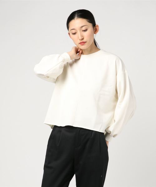 STYLEBLOCK（スタイルブロック）の「裏毛リメイク風スウェットトレーナー（スウェット・レディース・アイボリー/パープル/グレー/ブラック・M）」の2枚目の写真