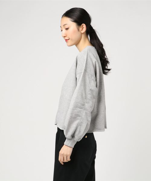 STYLEBLOCK（スタイルブロック）の「裏毛リメイク風スウェットトレーナー（スウェット・レディース・アイボリー/パープル/グレー/ブラック・M）」の6枚目の写真