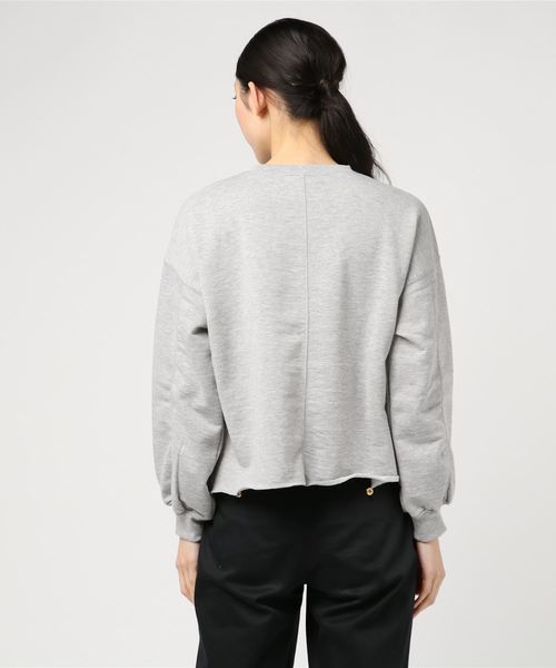 STYLEBLOCK（スタイルブロック）の「裏毛リメイク風スウェットトレーナー（スウェット・レディース・アイボリー/パープル/グレー/ブラック・M）」の5枚目の写真