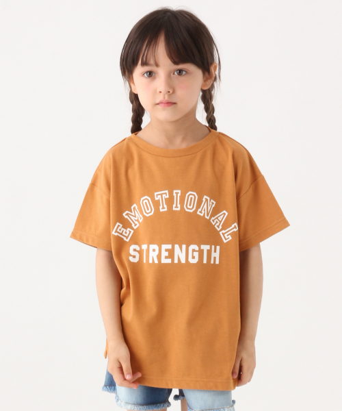 GLOBAL WORK（グローバルワーク）の「【キッズ】ロゴプリントチュニック半袖/830175（Tシャツ/カットソー・キッズ・ホワイト/ブラウン/グレー/ダークグレー/その他1・SMALL/MEDIUM/LARGE/X-LARGE/XX-LARGE）」の5枚目の写真