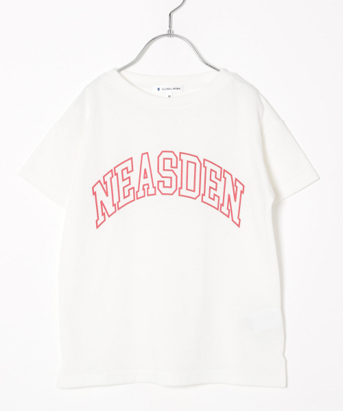 GLOBAL WORK（グローバルワーク）の「【キッズ】ロゴプリントチュニック半袖/830175（Tシャツ/カットソー・キッズ・ホワイト/ブラウン/グレー/ダークグレー/その他1・SMALL/MEDIUM/LARGE/X-LARGE/XX-LARGE）」の2枚目の写真