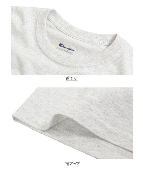 Champion（チャンピオン）の「［Champion］チャンピオン刺繍ロゴ入り半袖Tシャツ（Tシャツ/カットソー・レディース・ホワイト/ブラック/ネイビー/アッシュ/チャコールグレー/レッド系その他・LL/S/M/L）」の9枚目の写真