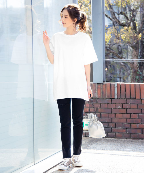 Champion（チャンピオン）の「［Champion］チャンピオン刺繍ロゴ入り半袖Tシャツ（Tシャツ/カットソー・レディース・ホワイト/ブラック/ネイビー/アッシュ/チャコールグレー/レッド系その他・LL/S/M/L）」の13枚目の写真