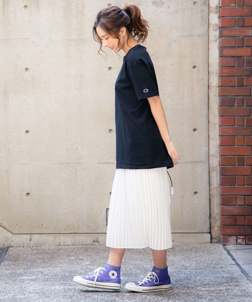 Champion（チャンピオン）の「［Champion］チャンピオン刺繍ロゴ入り半袖Tシャツ（Tシャツ/カットソー・レディース・ホワイト/ブラック/ネイビー/アッシュ/チャコールグレー/レッド系その他・LL/S/M/L）」の14枚目の写真