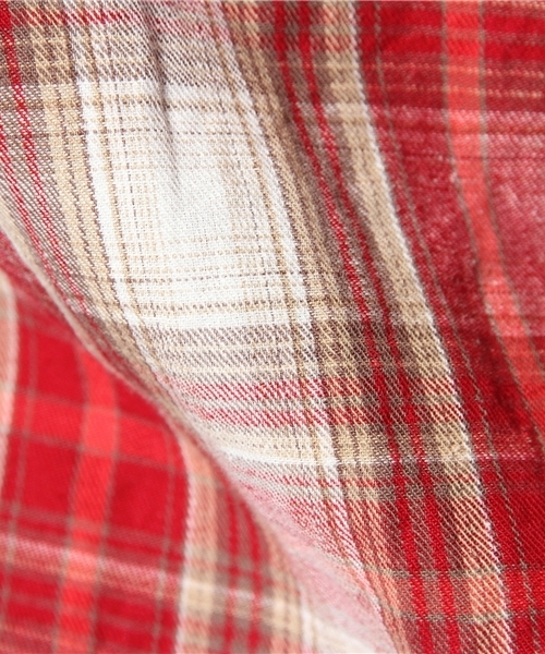 goa(ゴア)の「リネンコットン オリジナルチェックロングシャツ(ワンピース・レディース・ベージュ/グリーン/ブルー/レッド・FREE)」の13枚目の写真