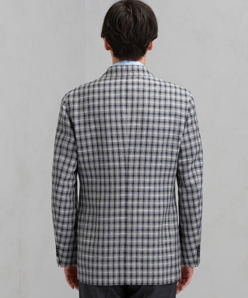 green label relaxing(グリーンレーベルリラクシング)の「W/LI チェック 3ボタン RGD NT 2PP- ジャケット(テーラードジャケット・メンズ・ベージュ/ネイビー・48/50/44/46/42)」の3枚目の写真