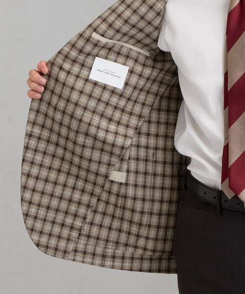 green label relaxing(グリーンレーベルリラクシング)の「W/LI チェック 3ボタン RGD NT 2PP- ジャケット(テーラードジャケット・メンズ・ベージュ/ネイビー・48/50/44/46/42)」の6枚目の写真