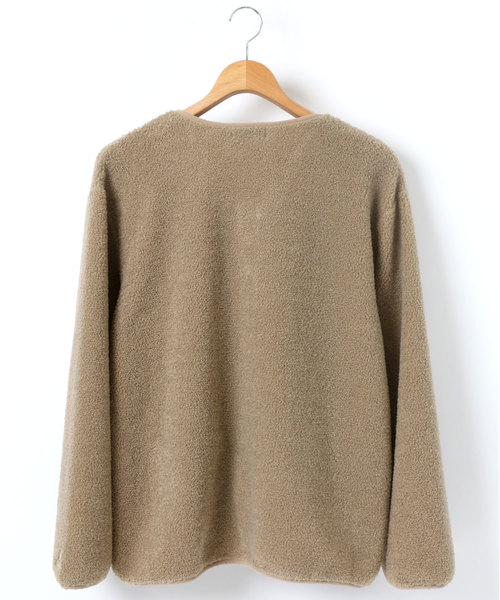 KANGOL(カンゴール)の「KANGOL/カンゴール オーバーサイズ カーペットボアブルゾン(ノーカラージャケット・メンズ・ブラック/ベージュ・M/L)」の3枚目の写真