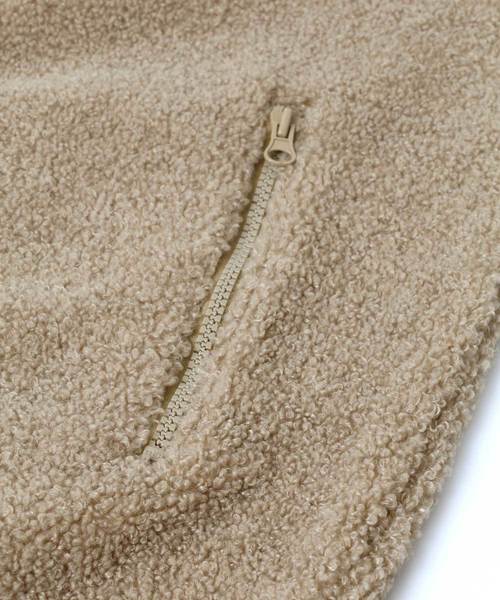 KANGOL(カンゴール)の「KANGOL/カンゴール オーバーサイズ カーペットボアブルゾン(ノーカラージャケット・メンズ・ブラック/ベージュ・M/L)」の8枚目の写真