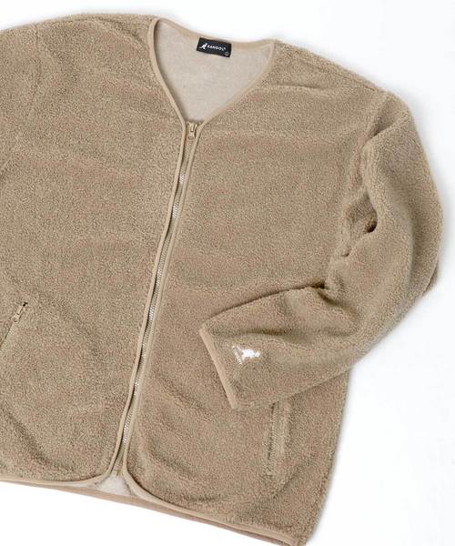 KANGOL(カンゴール)の「KANGOL/カンゴール オーバーサイズ カーペットボアブルゾン(ノーカラージャケット・メンズ・ブラック/ベージュ・M/L)」の13枚目の写真